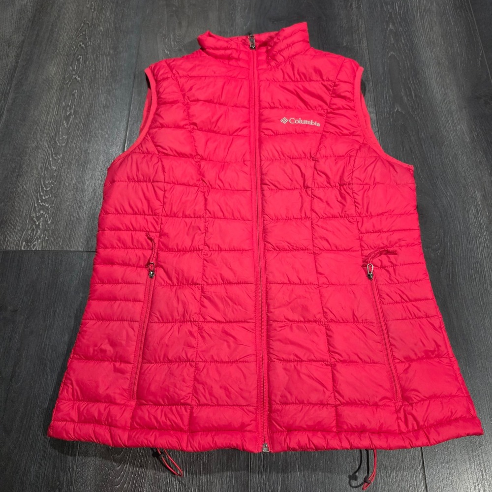 Columbia TurboDown Omni-Heat Puffer Vest Womens M Pink Quilted Down Insulated